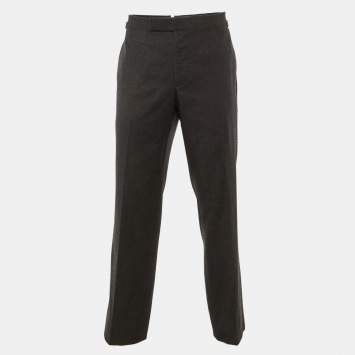 Tom Ford Black Wool Buckle Detail Trousers XXL