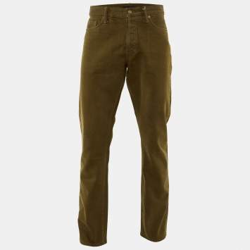 Tom Ford Khaki Green Denim Straight Leg Jeans XL Waist 36"