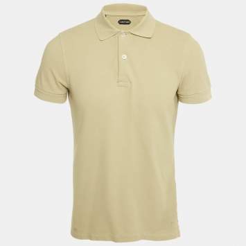 Pre Owned Tom Ford Pear Green Cotton Pique Polo T-Shirt S