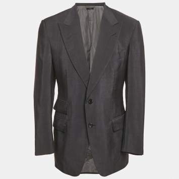 Pre Owned Tom ford Grey Wool Blend Single Breasted Blazer XXL