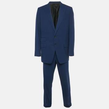 Pre Owned Tom Ford Royal Blue Wool Y-Fit Pants Suit 4XL