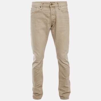مملوكة مسبقًا Tom Ford Beige Denim Slim Fit Jeans L/Waist 34"