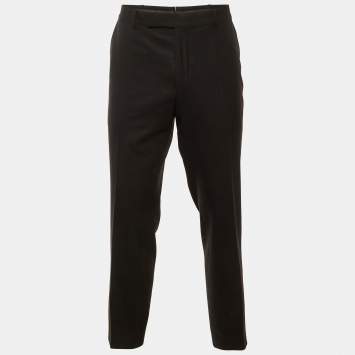 Pre Owned Tom Ford Black Wool Straight Leg Pants 3XL