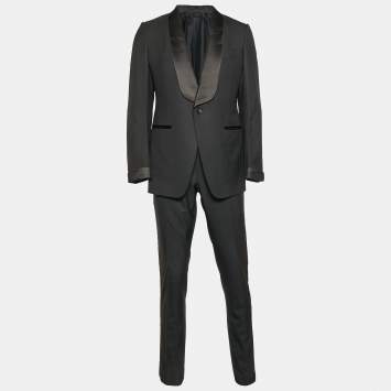 Pre Owned بدلة توم فورد صوف سوداء مقاس كبير