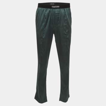 Pre Owned Tom Ford Green Satin Pajama Pants M
