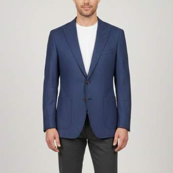 Pre Owned Tom Ford Blue Wool Blend Single Breasted Blazer XL