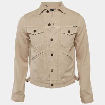 Pre Owned Tom Ford Beige Cotton Button Up Trucker Jacket M