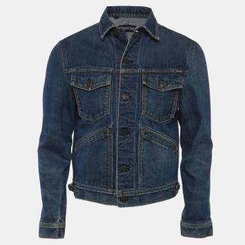 Pre Owned Tom Ford Blue Denim Button Up Trucker Jacket M