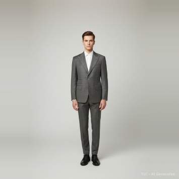 Pre Owned Tom Ford Grey Checked Wool Shelton Suit L