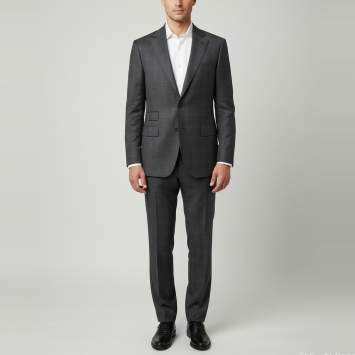 Pre Owned Tom Ford Grey Checked Wool Shelton Suit XL