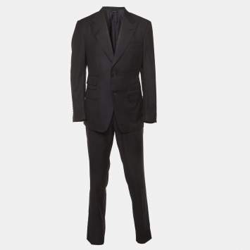 Pre Owned Tom Ford Black Wool Tailored Suit XL