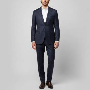 Pre Owned Tom Ford Navy Blue Checked Wool Single Breasted Suit L
