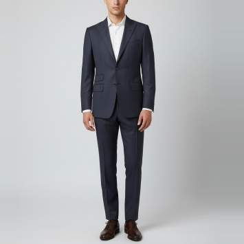 مملوكة مسبقًا Tom Ford Navy Blue Plaid Wool Tailored Suit M