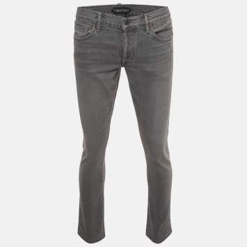 Pre Owned Tom Ford Grey Denim Slim Fit Jeans M/Waist 34"