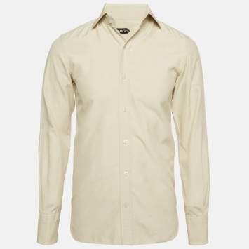 مملوكة مسبقًا Tom Ford Beige Silk Blend Button Down Shirt S