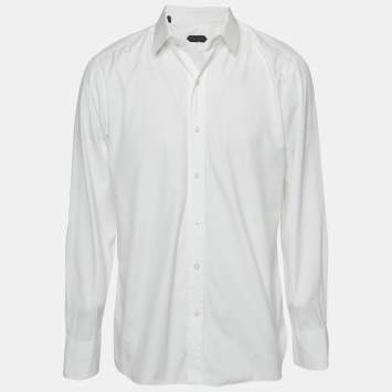 Pre Owned Tom Ford White Cotton Button Front Shirt XL 