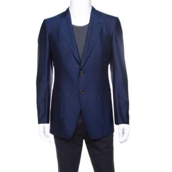 Pre Owned Tom Ford Royal Blue Silk Tailored Blazer M
