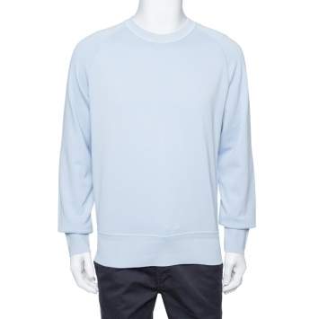 Pre Owned Tom Ford Light Blue Cotton Crew Neck Sweatshirt XL
