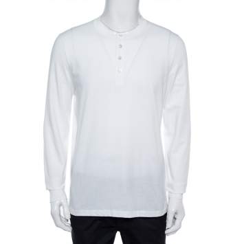 Pre Owned Tom Ford White Cotton Long Sleeve Crew Neck T-Shirt XL