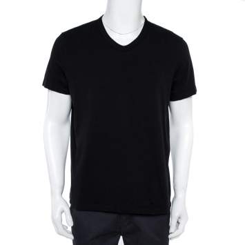 Pre Owned Tom Ford Black Cotton Short Sleeve V-Neck T-Shirt XL