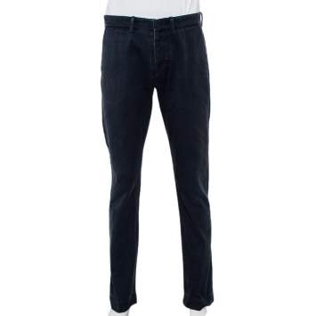Pre Owned Tom Ford Navy Blue Cotton Chino Trousers M