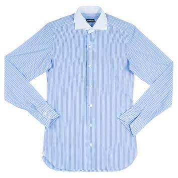 Pre Owned Tom Ford Men's Blue Fine Striped Shirt S