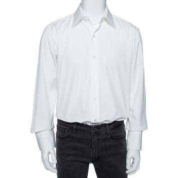 Pre Owned Tom Ford White Cotton Barrel Cuff Poplin Shirt XXL 