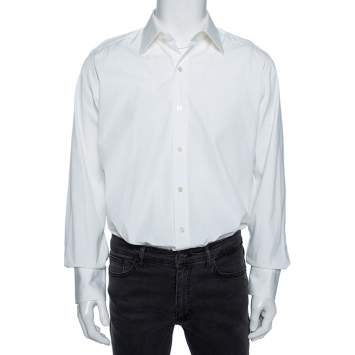 Pre Owned Tom Ford White Cotton Barrel Cuff Poplin Shirt XXL 