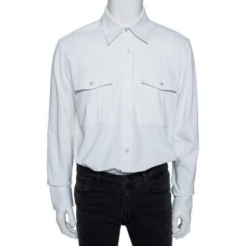 Pre Owned Tom Ford White Cotton Double Pocket Military Shirt XL 