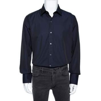 Pre Owned Tom Ford Two Tone Coated Cotton Button Front Shirt XXL 