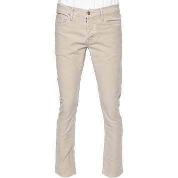 Pre Owned Tom Ford Light Beige Denim Straight Fit Stretch Jeans M