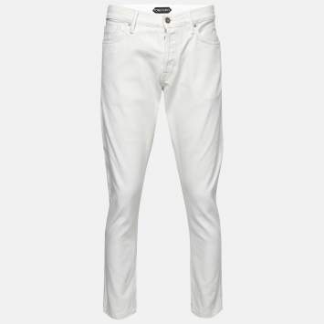 Pre Owned Tom Ford White Denim Slim Fit Jeans XL
