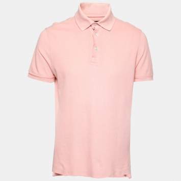 Pre Owned Tom Ford Pink Cotton Short Sleeve Polo T-Shirt XL