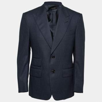 Pre Owned Tom Ford Navy Blue Wool Single Breasted Blazer L