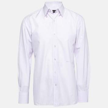 Pre Owned Tom Ford Lavender Cotton Button Front Shirt L