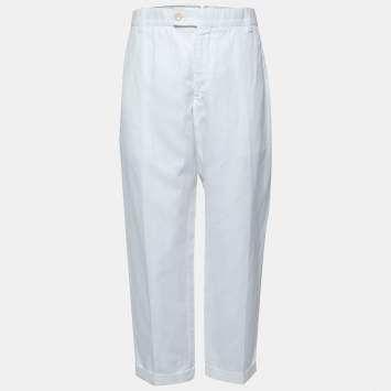 Pre Owned Tom Ford White Cotton Blend Trousers XXL Waist 36" 