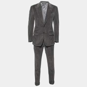 Pre Owned Tom Ford Grey Corduroy Single-Breasted Suit S  