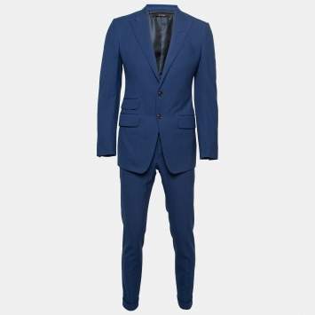Pre Owned Tom Ford Blue Wool Single-Breasted Suit S  