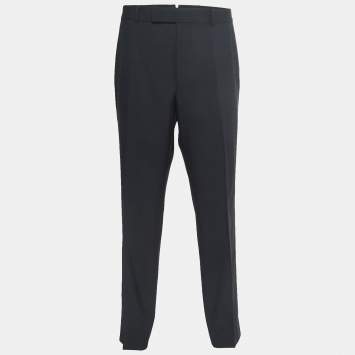 Pre Owned Tom Ford Black Wool Regular Fit Tailored Trousers 3XL
