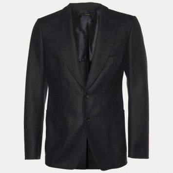 Pre Owned Tom Ford Charcoal Grey Wool Button Front Blazer M