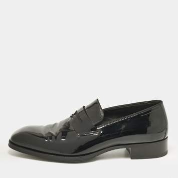 Tom Ford Black Patent Leather Slip On Loafers Size 41.5