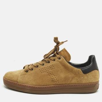 مملوكة مسبقًا Tom Ford Brown Suede Warwick Lace Up Sneakers Size 40