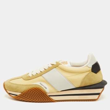 Pre Owned Tom Ford James Size 42 Multicolor Canvas and Suede Low Top Sneakers