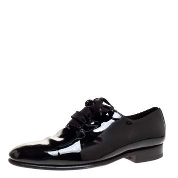 Pre Owned Tom Ford Black Patent Elkan Evening Lace Up Oxfords Size 44