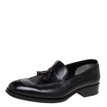 Pre Owned  Tom Ford Black Patent Leather Tassel Detail Loafers Size 40