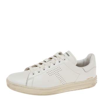 Pre Owned Tom Ford White Leather Low Top Sneakers Size 40