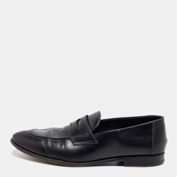 Pre Owned Tom Ford Black Leather Penny Loafers Size 44