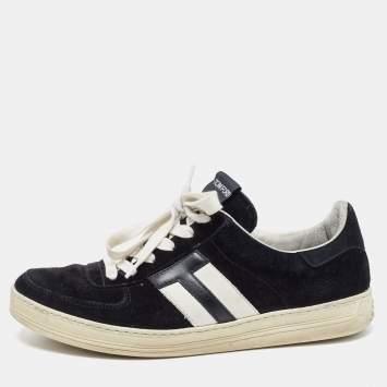 Pre Owned Tom Ford Black Suede Radcliffe Low Top Sneakers Size 40