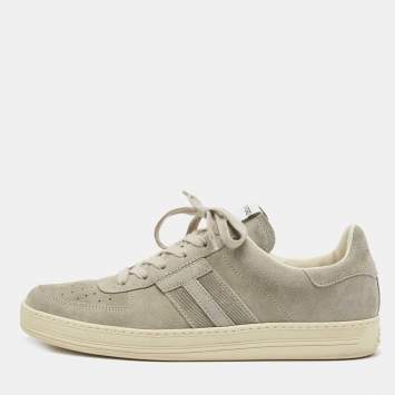 Pre Owned Tom Ford Grey Suede Radcliff Low Top Sneakers Size 42