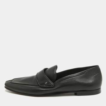 Pre Owned Tom Ford Black Leather Slip On Loafers Size 43.5
